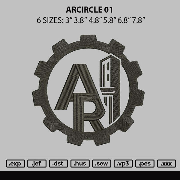 Arcircle 01 Embroidery File 6 sizes