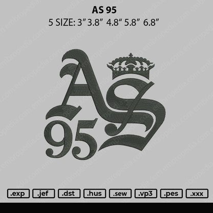 AS 95 king Embroidery File 4 size