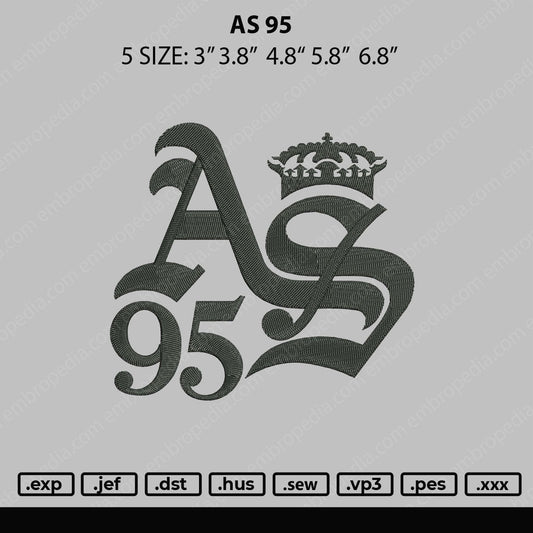AS 95 king Embroidery File 4 size