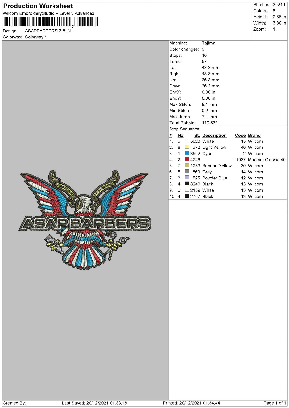 Asapbarbers Embroidery File 4 size