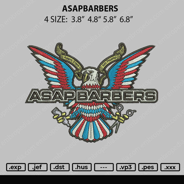 Asapbarbers Embroidery File 4 size