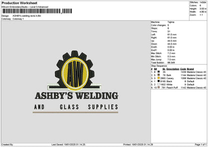 Ashbystext Embroidery File 6 sizes