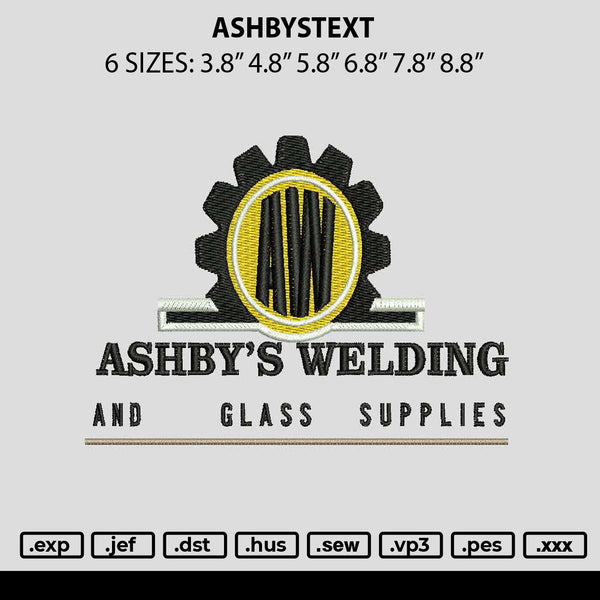 Ashbystext Embroidery File 6 sizes
