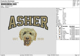 Asher Dog Embroidery File 6 sizes