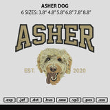 Asher Dog Embroidery File 6 sizes