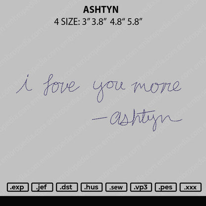 Ashtyn Embroidery File 4 size