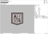 As Logo EMbroidery File 6 sizes