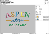 Aspen Colorado Embroidery File 5 sizes