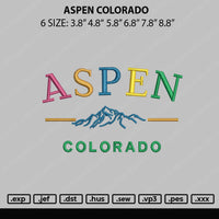 Aspen Colorado Embroidery File 5 sizes