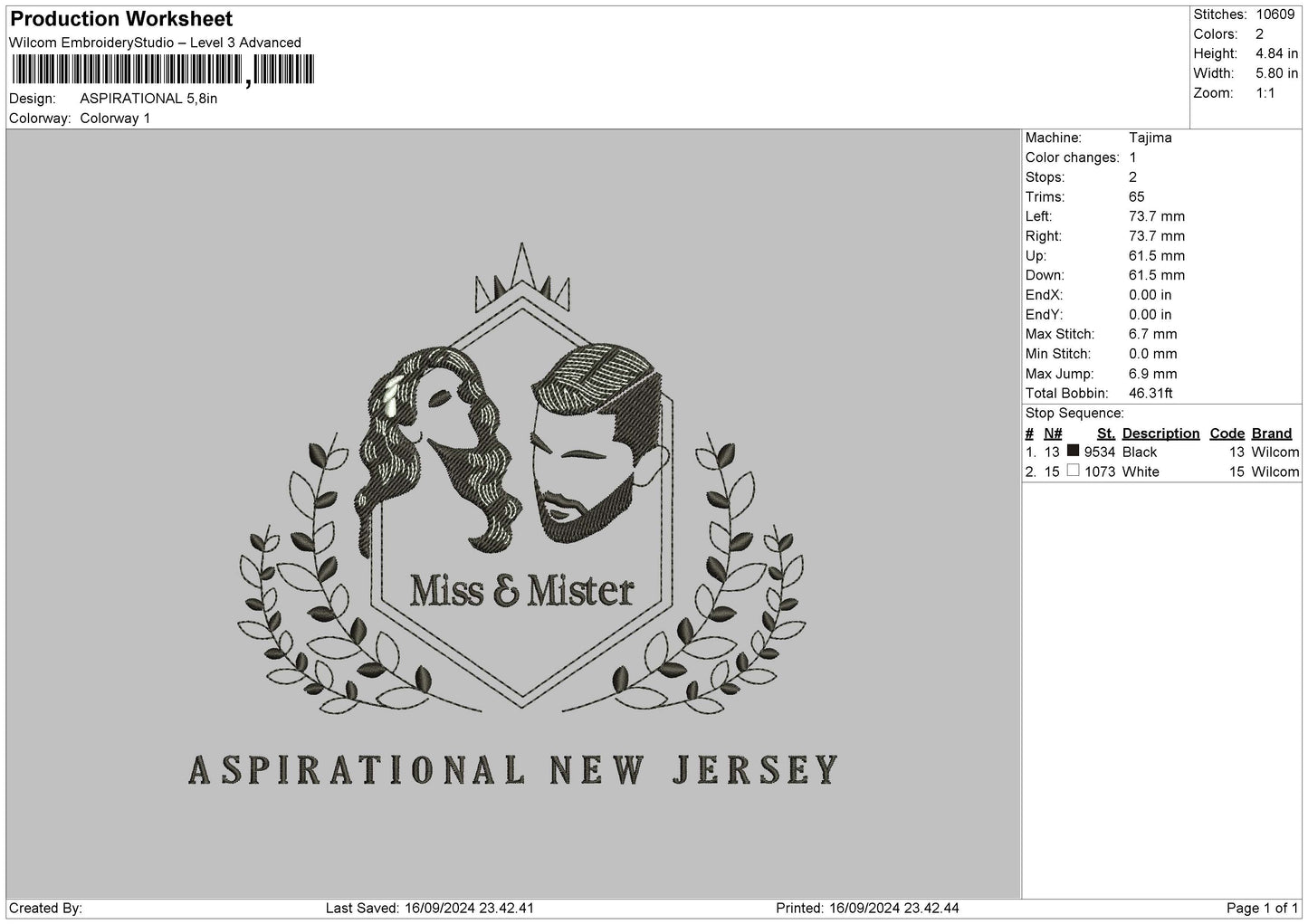 Aspirationaltext Embroidery File 6 sizes
