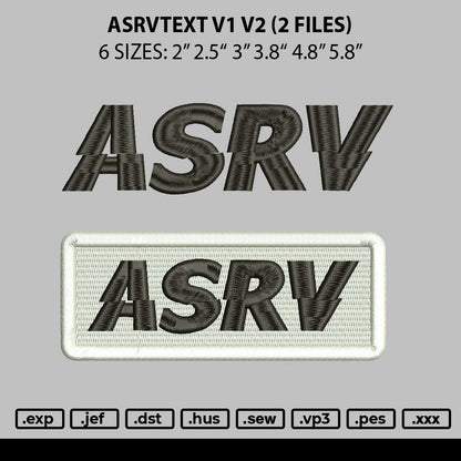 Asrvtext Embroidery 2 Files
