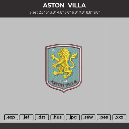 Aston Villa  Embroidery Machine Design  File