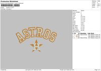 Astro H Embroidery File 6 sizes