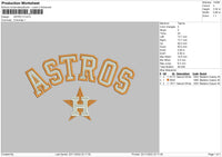 Astro H Embroidery File 6 sizes