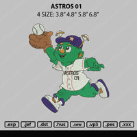 Astros 01 Embroidery File 4 size