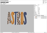 Astros Embroidery File 6 sizes