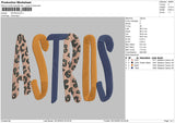 Astros Embroidery File 6 sizes