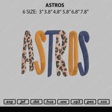 Astros Embroidery File 6 sizes