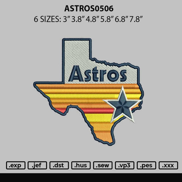 Astros0506 Embroidery File 6 sizes