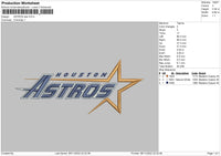 Astros Star Embroidery File 6 sizes