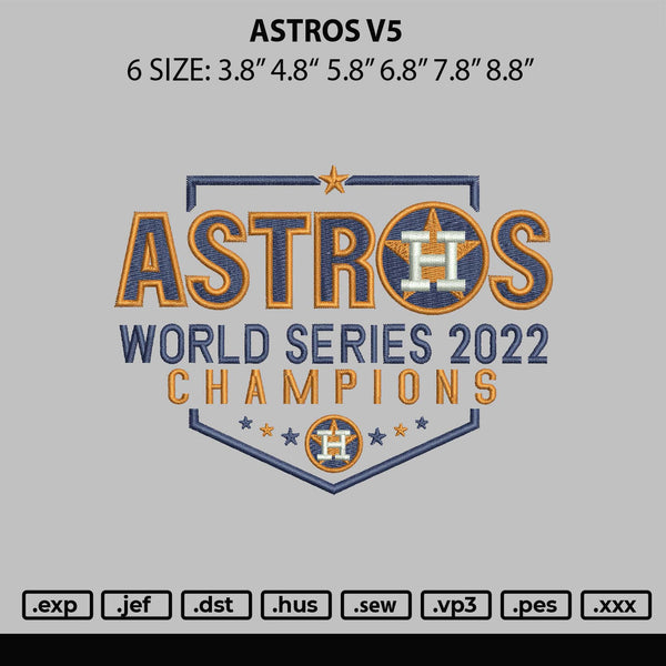 Astros V5 Embroidery File 6 sizes