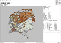 Asuna Embroidery File 4 size