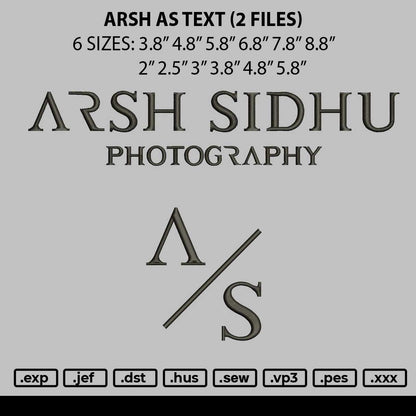 Arsh As Text Embroidery 2 Files