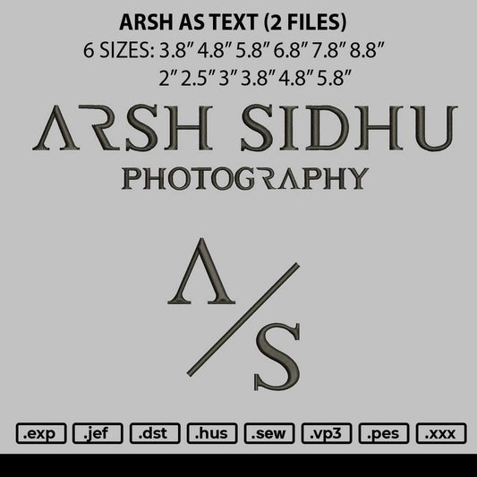 Arsh As Text Embroidery 2 Files