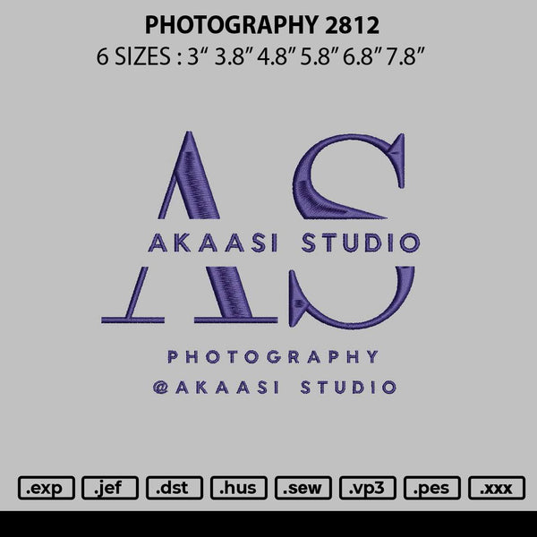 Photography 2812 Embroidery File 6 sizes