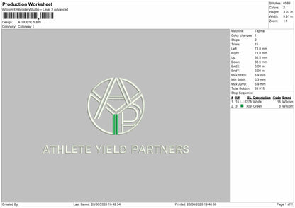 Athletetext Embroidery Machine Design File 6 sizes