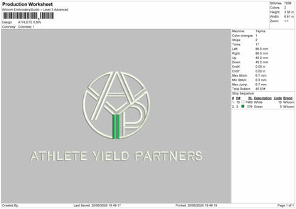 Athletetext Embroidery Machine Design File 6 sizes