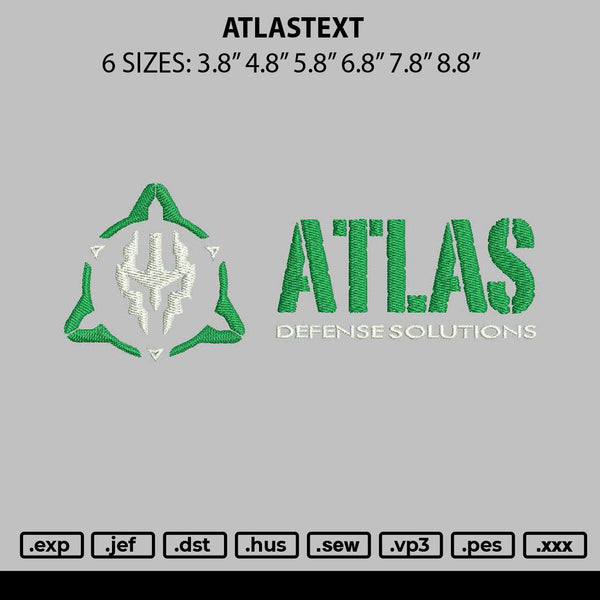 Atlastext Embroidery File 6 sizes