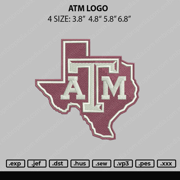 ATM Logo Embroidery File 4 size