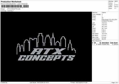 Atx Text Embroidery Machine Design File 6 sizes