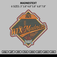 Madnestext Embroidery File 6 sizes
