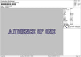 Audiencetext Embroidery File 6 sizes