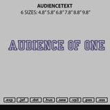 Audiencetext Embroidery File 6 sizes