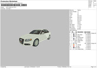 Audi White Car Embroidery File 4 size