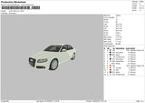 Audi White Car Embroidery File 4 size