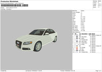 Audi White Car Embroidery File 4 size