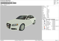 Audi White Car Embroidery File 4 size