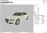 Audi White Car Embroidery File 4 size