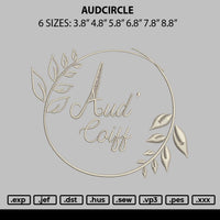 Audcircle Embroidery File 6 sizes