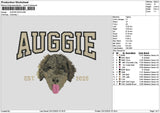 Auggie Dog Embroidery File 6 sizes