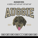 Auggie Dog Embroidery File 6 sizes