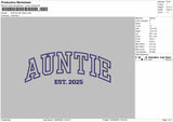 AUNTIE Embroidery File 6 Size