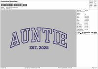 AUNTIE Embroidery File 6 Size