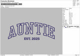 AUNTIE Embroidery File 6 Size