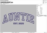 AUNTIE Embroidery File 6 Size