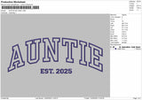 AUNTIE Embroidery File 6 Size